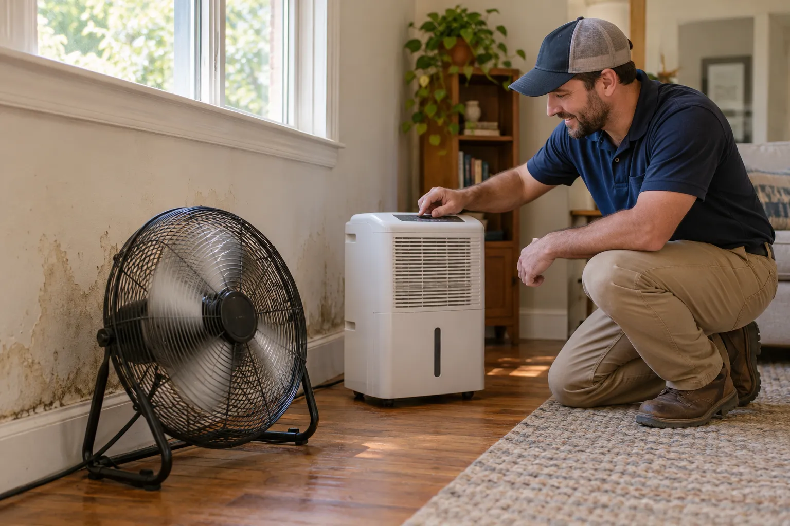 Drying equipment running in a home in the Greater Knoxville area